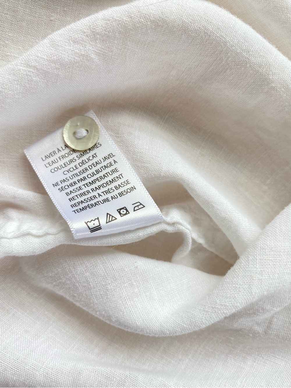 Lola River White Linen Blend Popover Short Sleeve Blouse Medium Coastal Chic - Picture 8 of 8